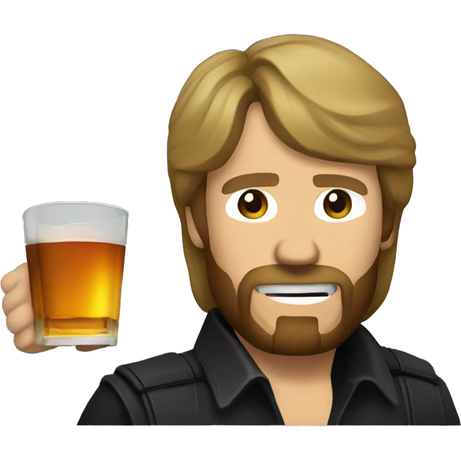 Chuck Norris drinking whiskey looking cool emoji