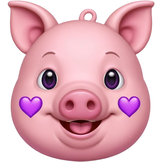 Happy pig with Purple Hearts  emoji