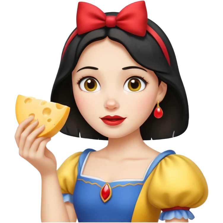  Snow White holding wedge of cheese emoji