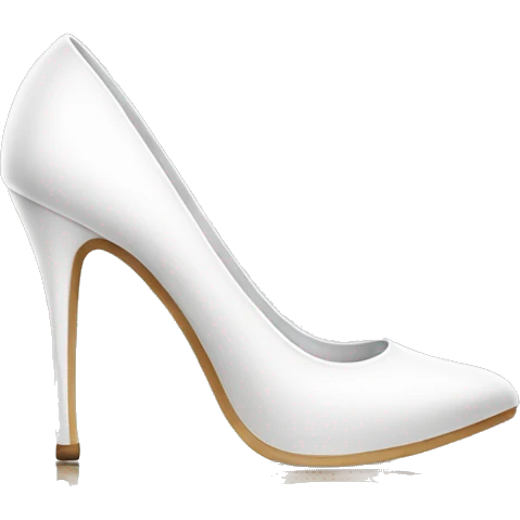 white high heels, stiletto, woman wearing it emoji