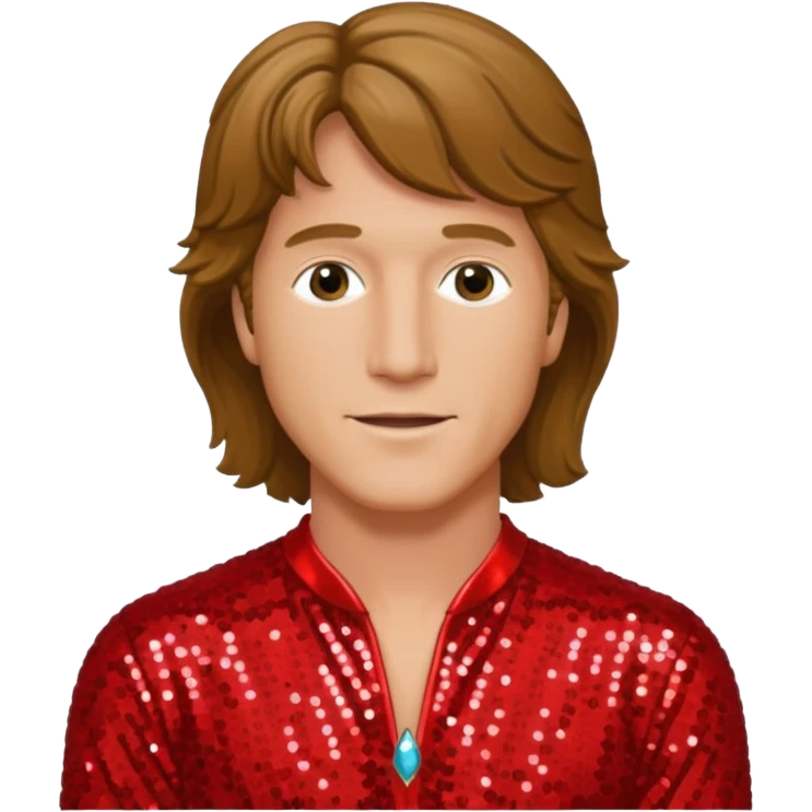 Andy Gibb with red sequin outfit emoji