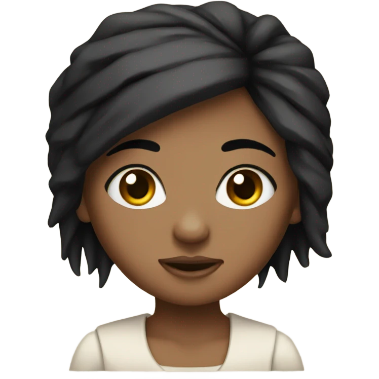 mummy girl with brown eyes brown skin and straight black hair emoji
