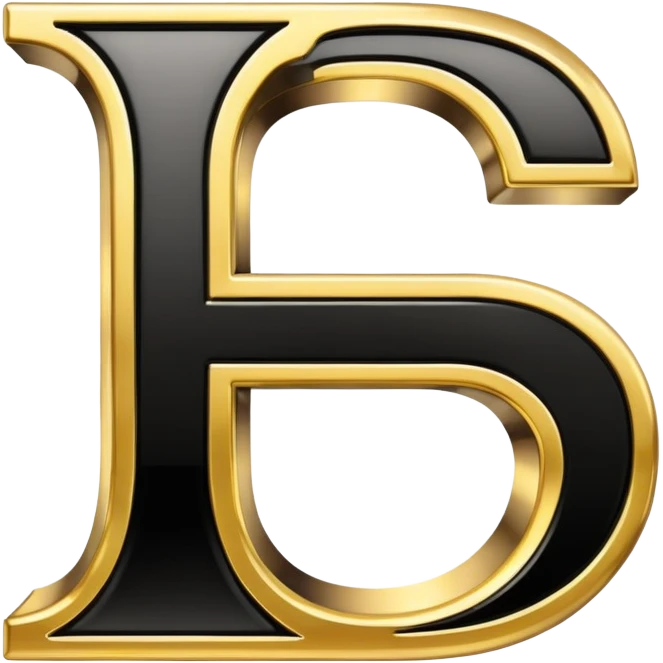 letters BLK with gold outline emoji