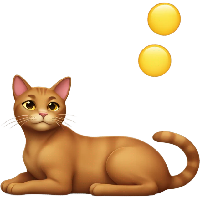 brown cat sunbathing  emoji