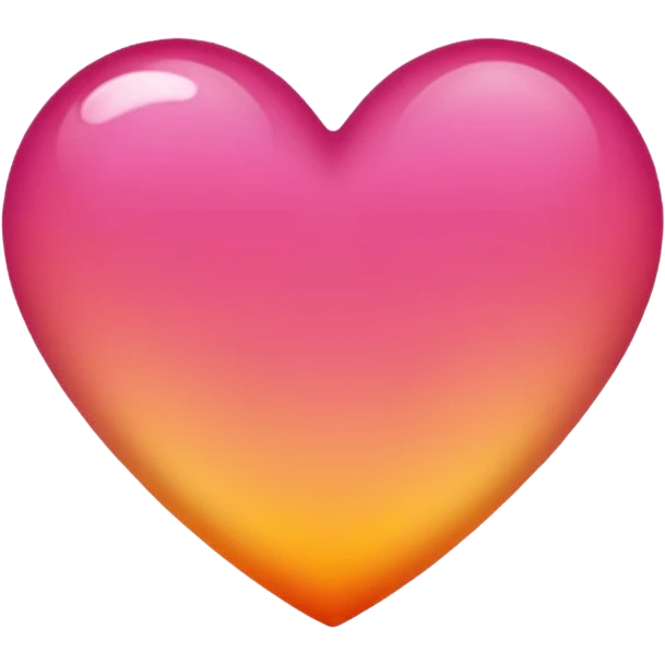 Dark pink to orange to yellow to orange to dark pink portrait gradient heart emoji