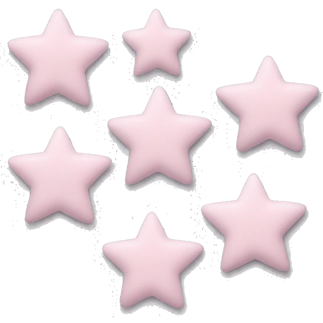 3 pastel pink stars of different sizes emoji