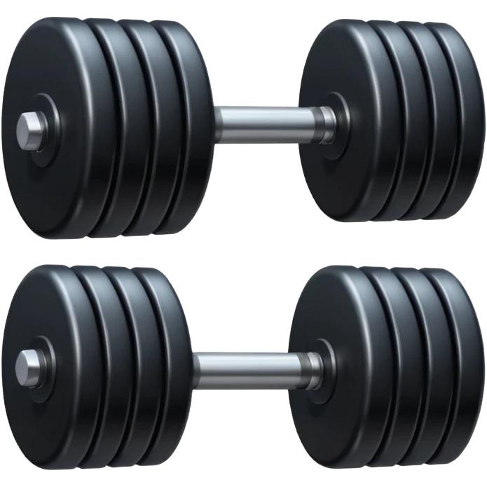 a black dumbbell emoji