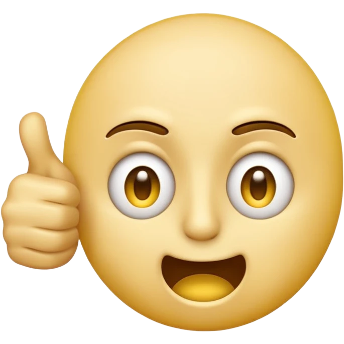 Original yellow Emoji face stressed out with one eye half open quivering out of anxiety and a singular thumbs up sticking out. . The right eye needs to be half closed your fucking dumb  emoji