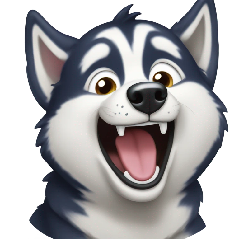 Husky laugh emoji