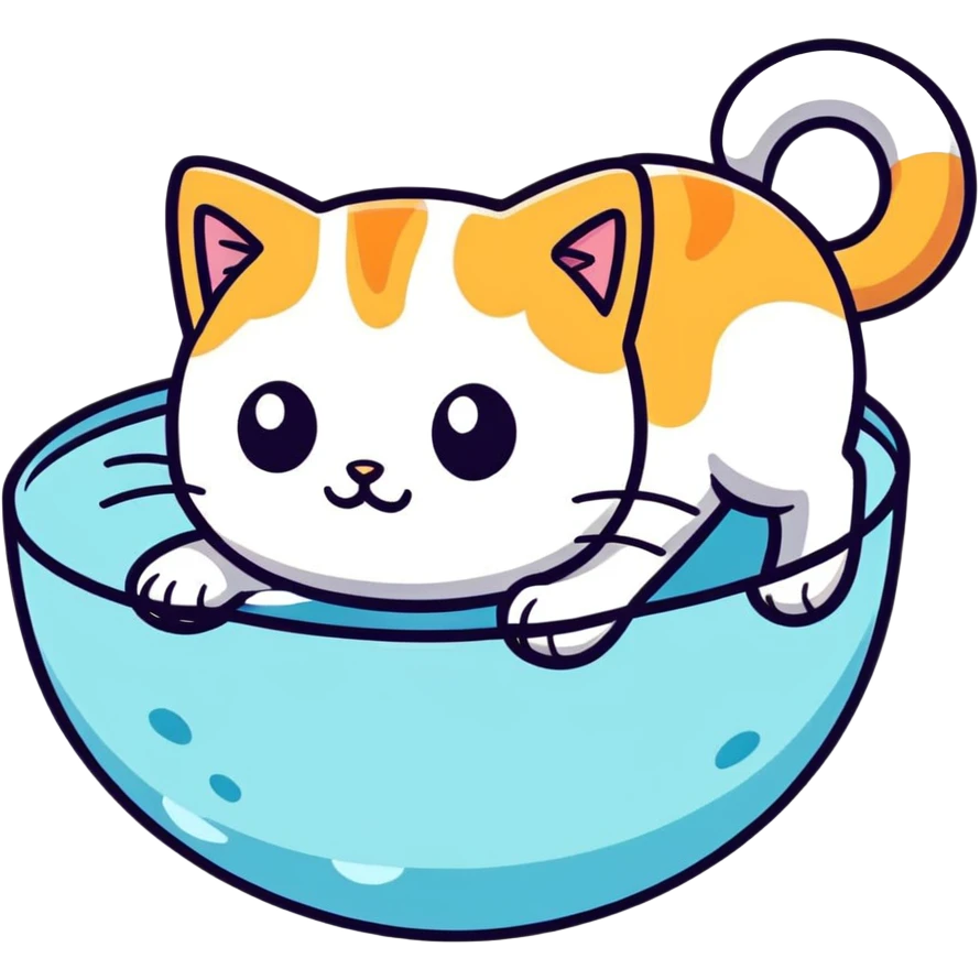Cat swimming emoji