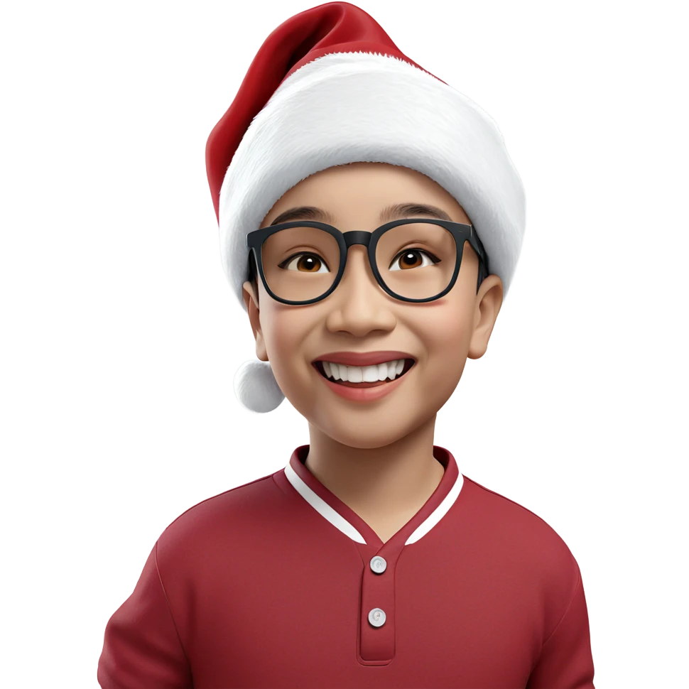 happy boy in santa hat emoji