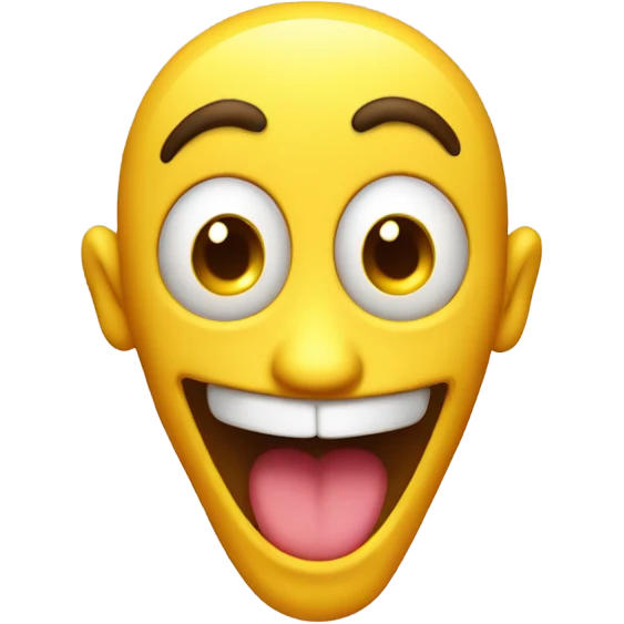 Yellow circle head funny emoji