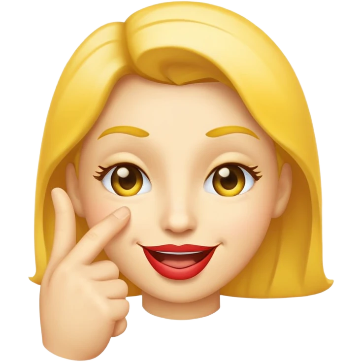 yellow face placing an index finger over pursed lips while winking and nodding emoji