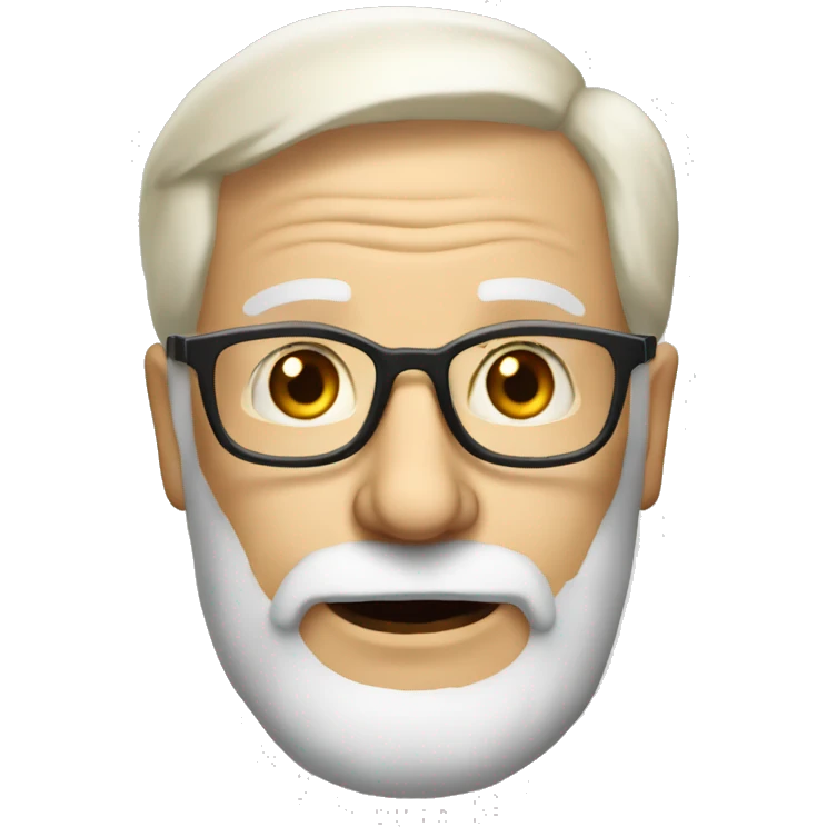 62 years blond old man with a very light beard with lunettes glasses emoji