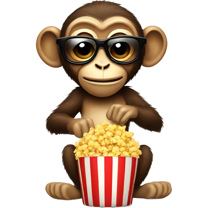a monkey with sunglasses eating popcorn emoji