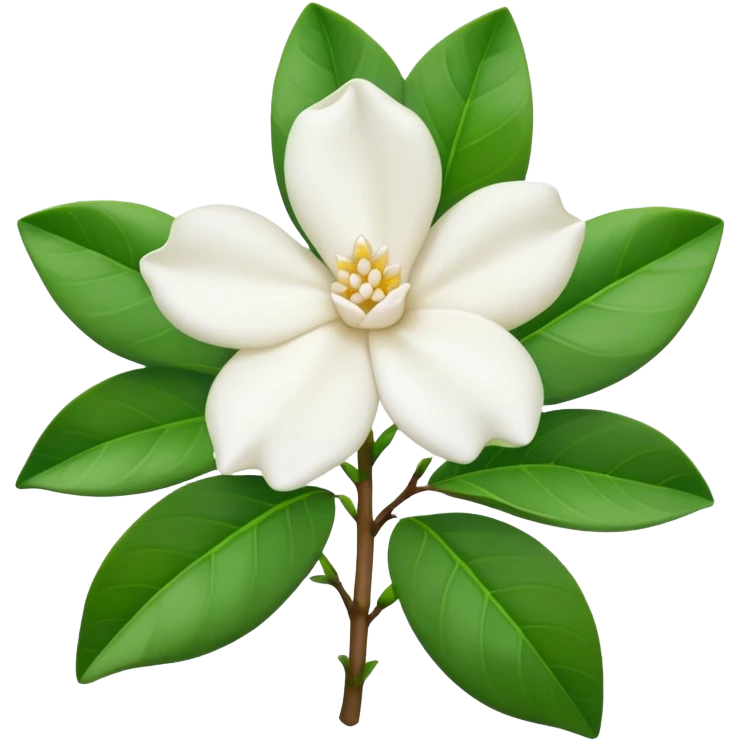 Gardenia blanca sin tantas hojas verdes emoji