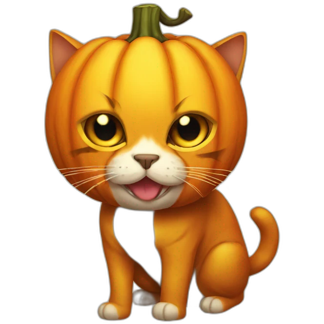 Pumpkin head cat emoji