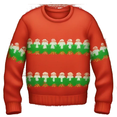 Kawaii Red Christmas sweater emoji