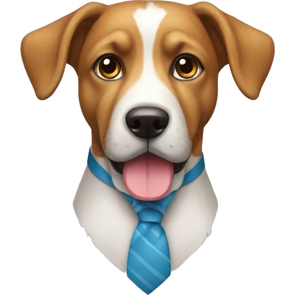 Un perro con corbata emoji