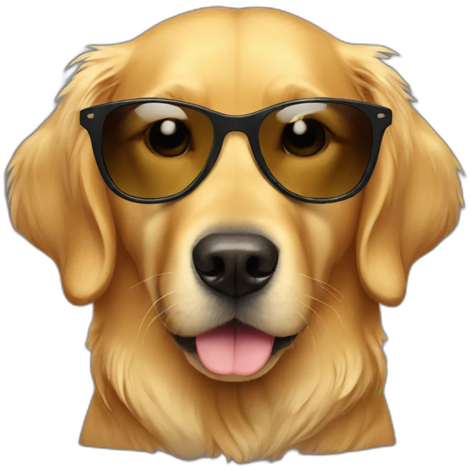 golden retriever wears sunglass emoji