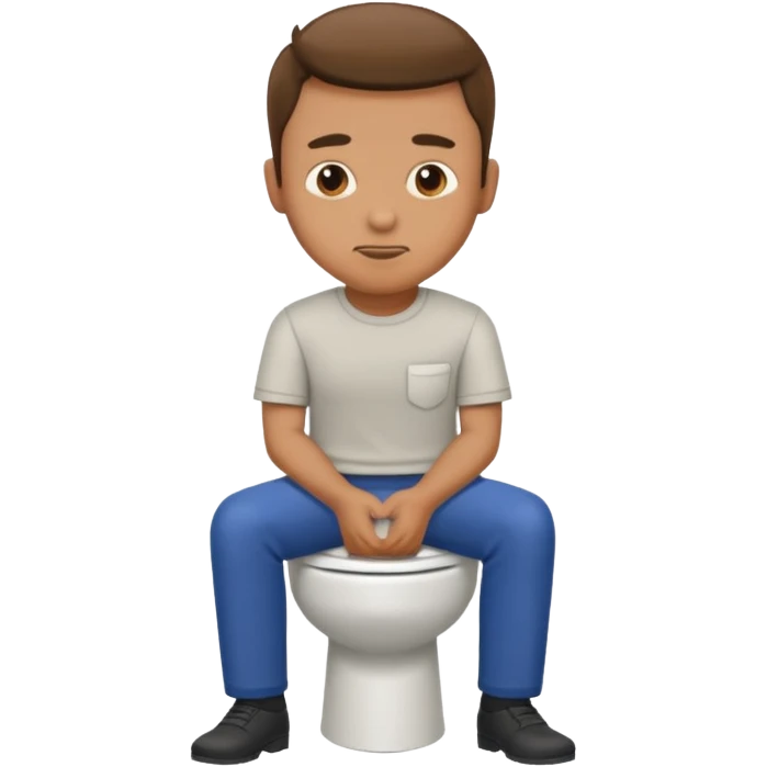 Man about to sit on toilet emoji