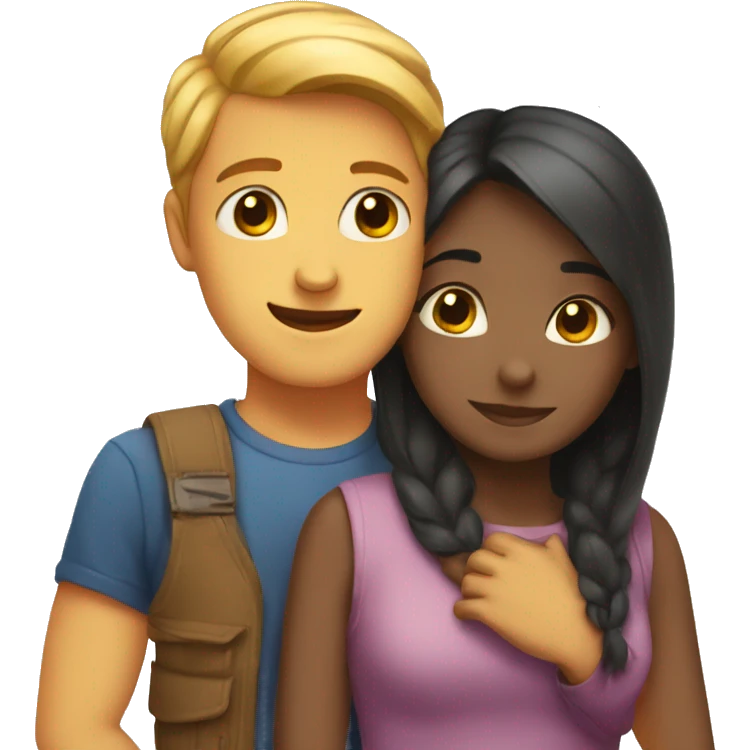 a girl and guy hugging emoji
