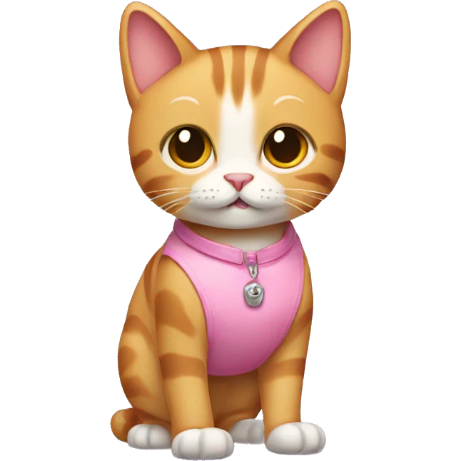standing cat wearing pink shoes emoji
