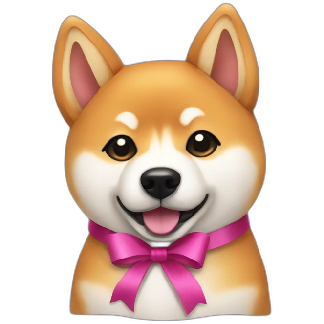 Shiba Inu with ribbon emoji