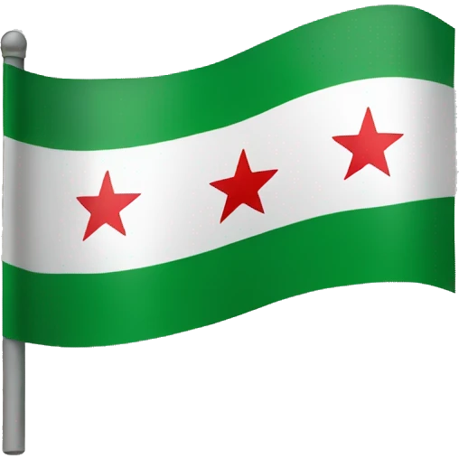 green syrian flag. 3 stars emoji