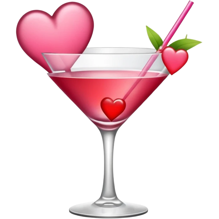 galentines red and pink cocktail with heart emoji