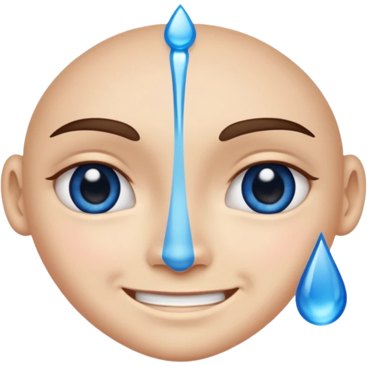 A face split diagonally: one half smiling, the other half with a blue tear.  emoji