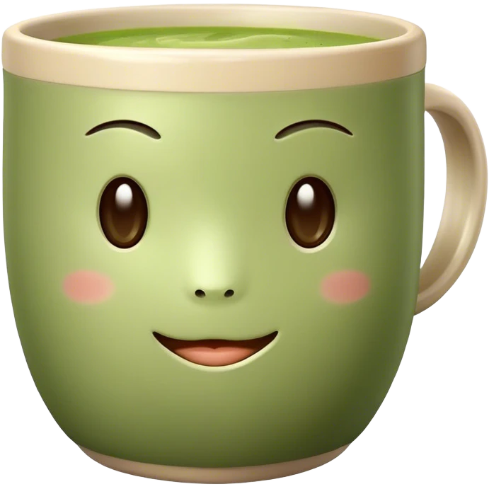 realistic looking matcha in beige mug emoji