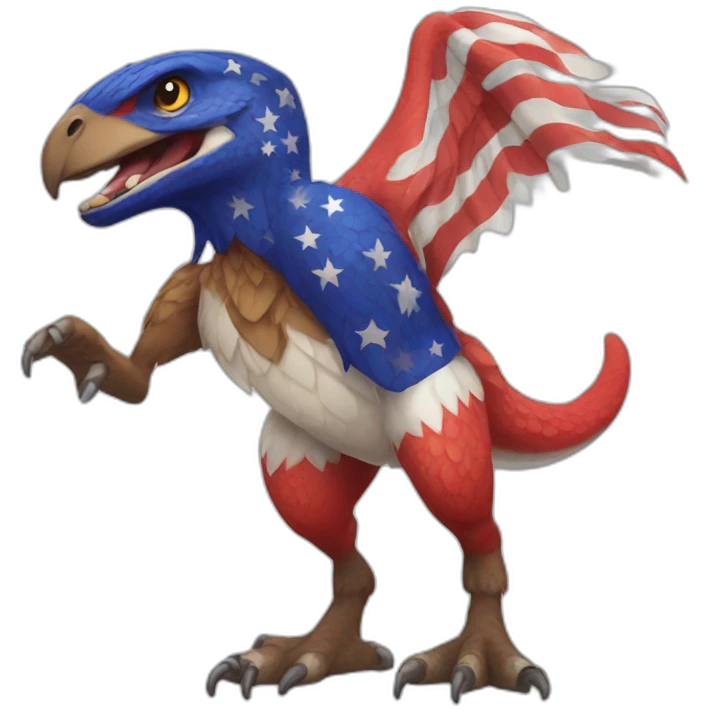 a patriotic raptor emoji