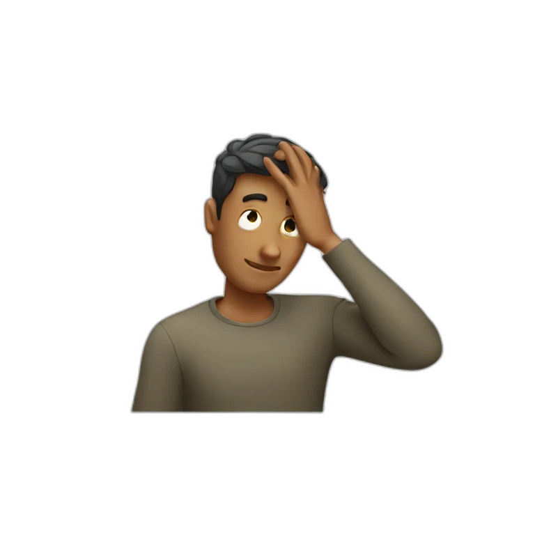 guy scratching his head emoji