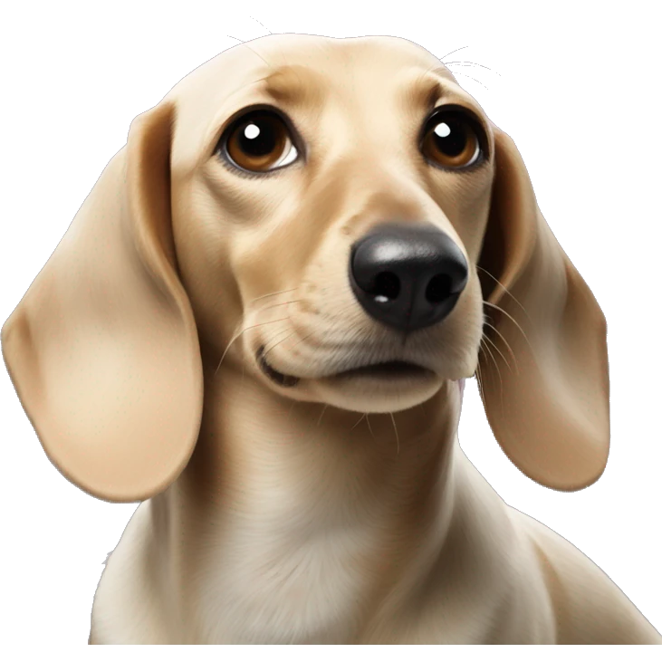 ￼A blonde dachshund howling at a full moon emoji