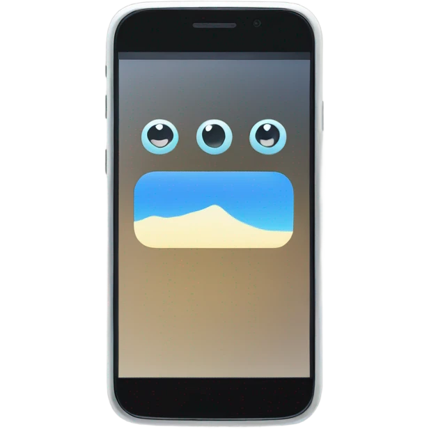 smartphone with view counter on screen emoji