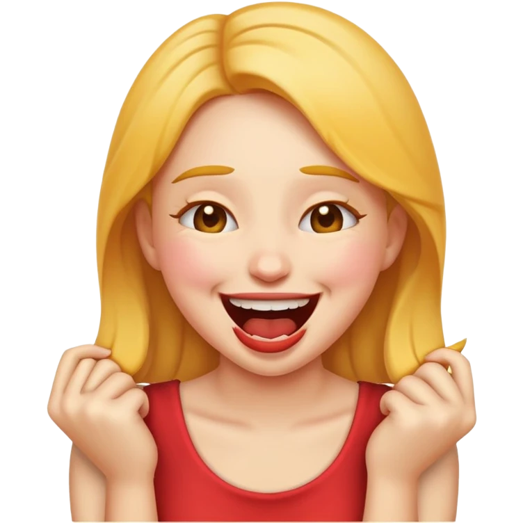 girl emoji choking herself ehile laughing emoji