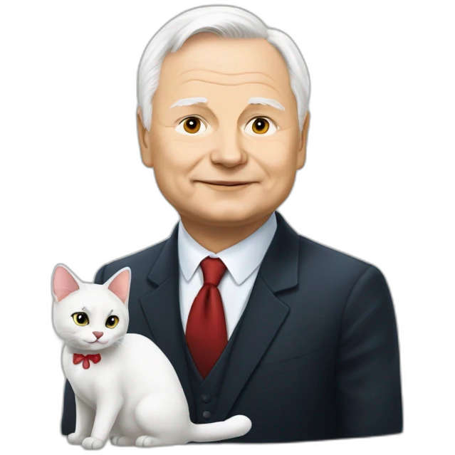 jarosław kaczyński with a cat emoji