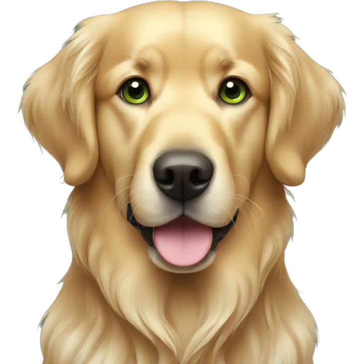 Golden retriever gris con ojos verdes emoji