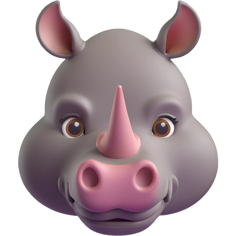 rhino, vibrant 3D emoji style emoji