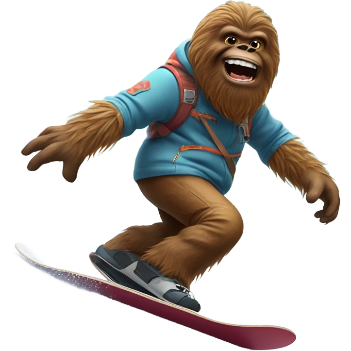Bigfoot on a snowboard  emoji