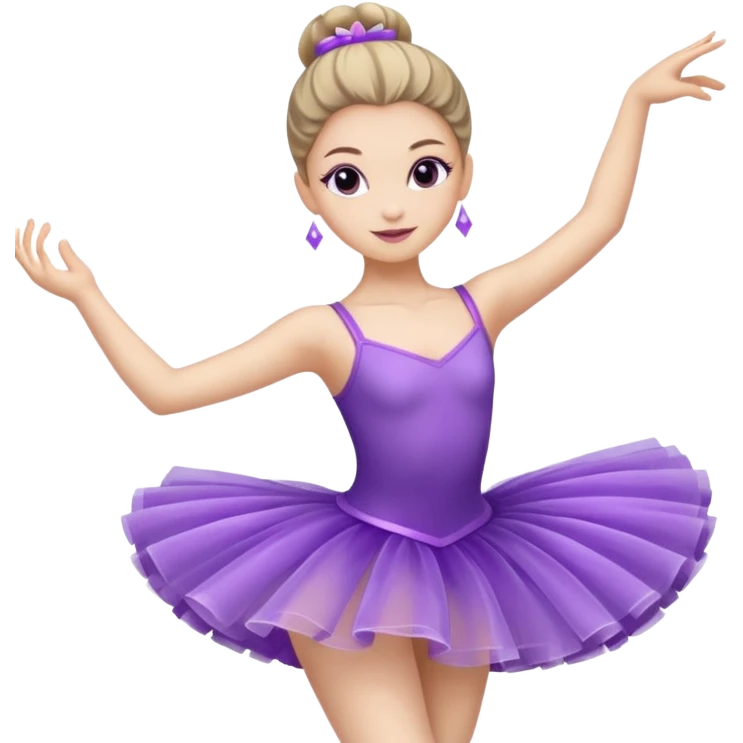 ballerina in purple tutu dancing emoji