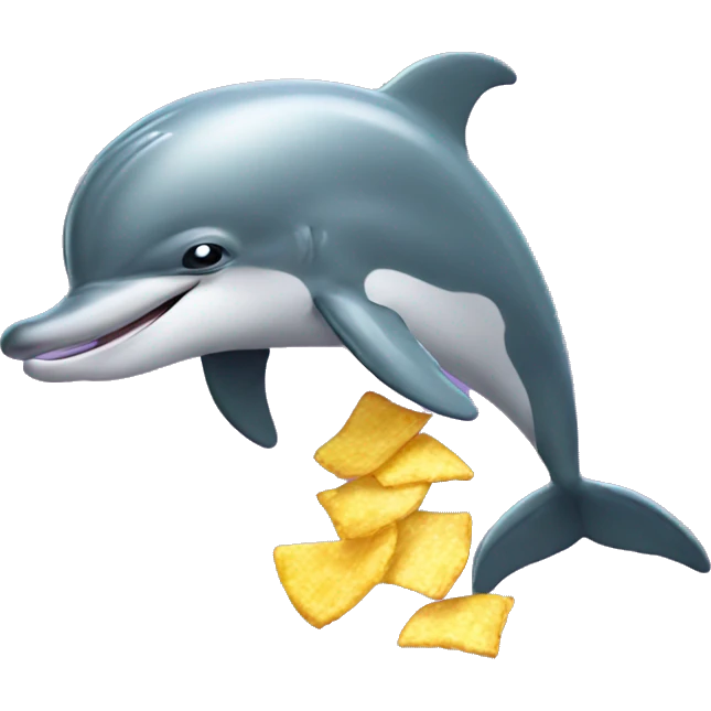 Dolphin eating Chips  emoji