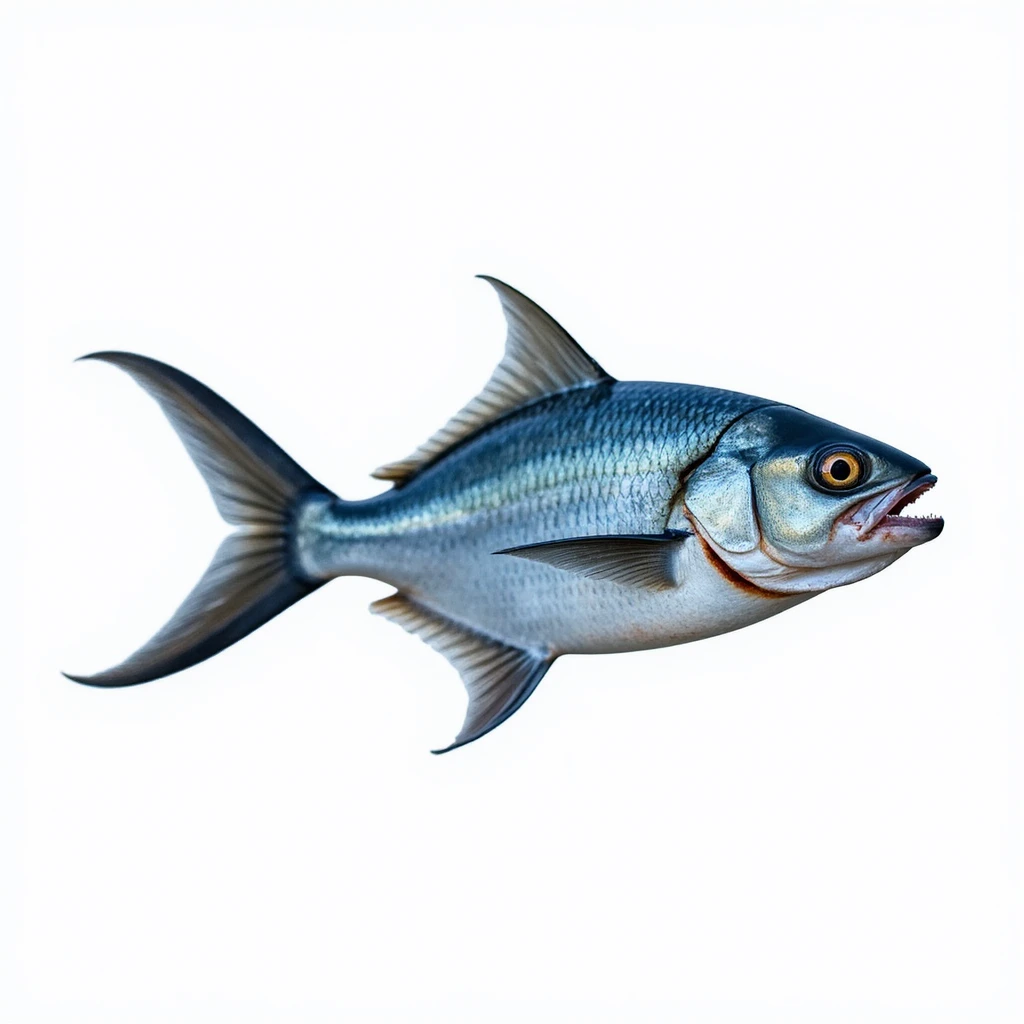 whole blue fish isolated, no background, realistic style, slightly rotated, natural details emoji