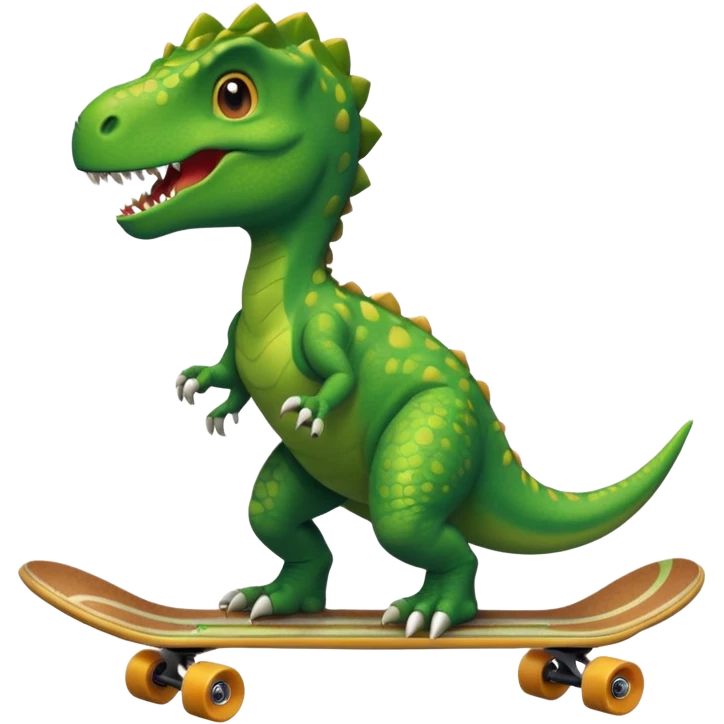Dinosaur on a skateboard emoji
