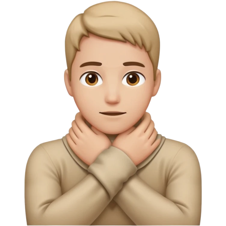 A person with arms wrapped around neck emoji