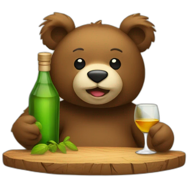 Ours qui bois de l'alcohol emoji