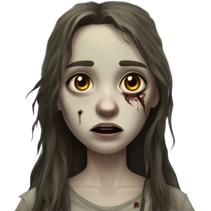 Make a zombie girl with brunette hair  emoji