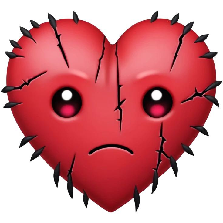 gothic emo broken heart with stitches emoji