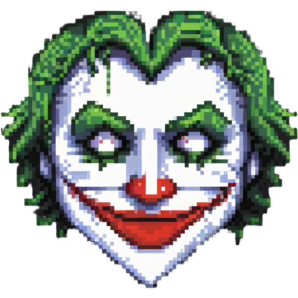 heart with joker face features emoji